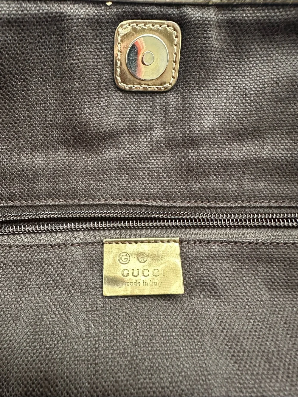 AUTHENTIC Gucci Pink and Beige Signature Tote with Striped Handles